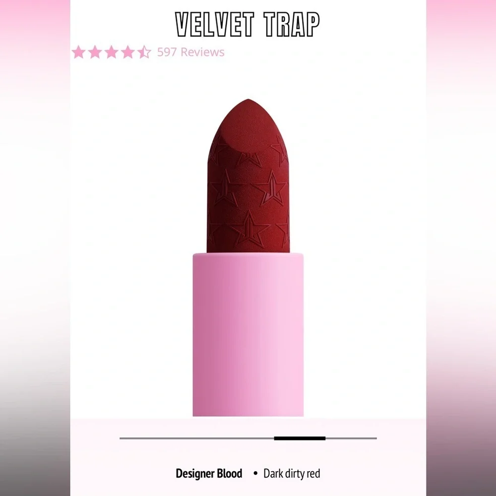 Jeffree Star Velvet Trap lipstick in color Designer Blood. New!